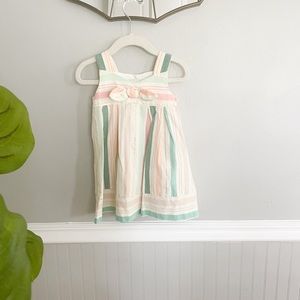 Iris & Ivy Linen Blend Striped Baby Sun Dress Size 18 months